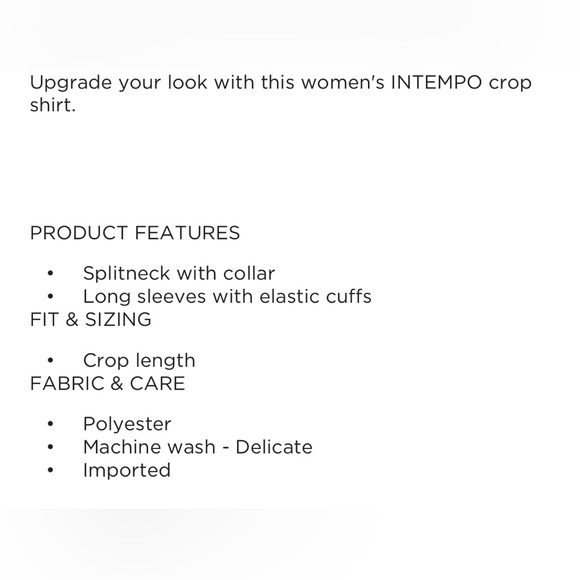 NWT INTEMPO Twist Front Crop Shirt Size XS - Picture 8 of 8